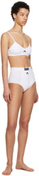 Marine Serre White Embroidered Bra