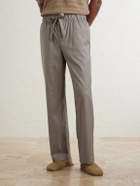 Frescobol Carioca - Luan Straight-Leg Wool Drawstring Trousers - Gray