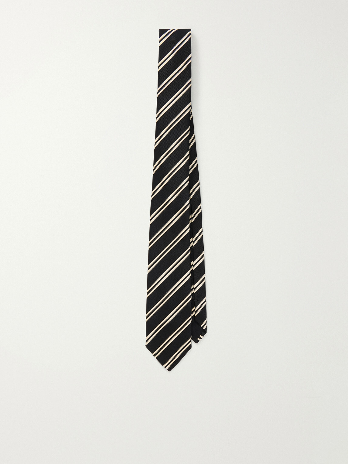 SAINT LAURENT - 7cm Striped Silk-Twill Tie