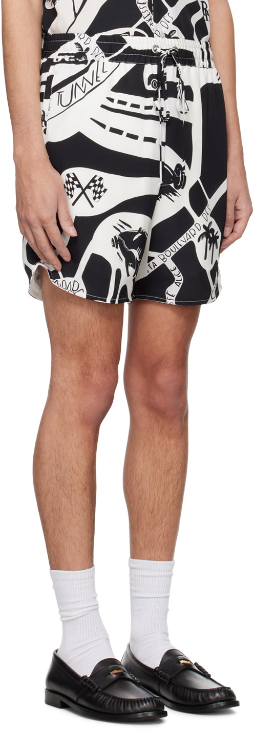 Rhude Black & White Strada Shorts