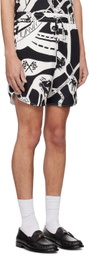 Rhude Black & White Strada Shorts