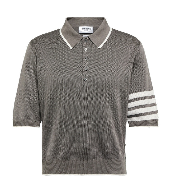 Photo: Thom Browne - 4-Bar cotton and silk polo sweater