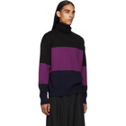 Dries Van Noten Black and Purple Tapas Turtleneck