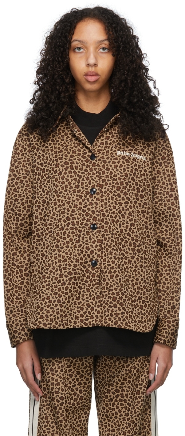 Palm Angels leopard-print shirt - Brown