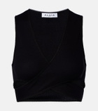 Alaïa Ribbed-knit jersey crop top