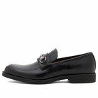 Gucci Men's Rubber Sole Tempe Horsebit Leather Loafer in Black