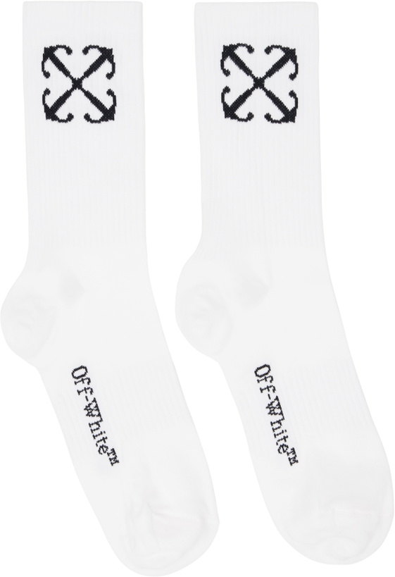Photo: Off-White White Arrow Mid Socks