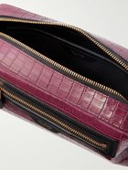 TOM FORD - Croc-Effect Leather Wash Bag