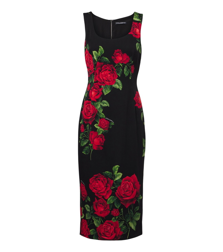Photo: Dolce&Gabbana Floral silk-blend midi dress