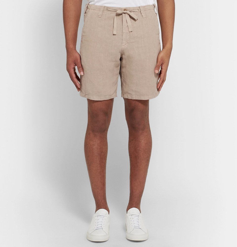 HARTFORD Slim-Fit Linen-Chambray Drawstring Shorts for Men