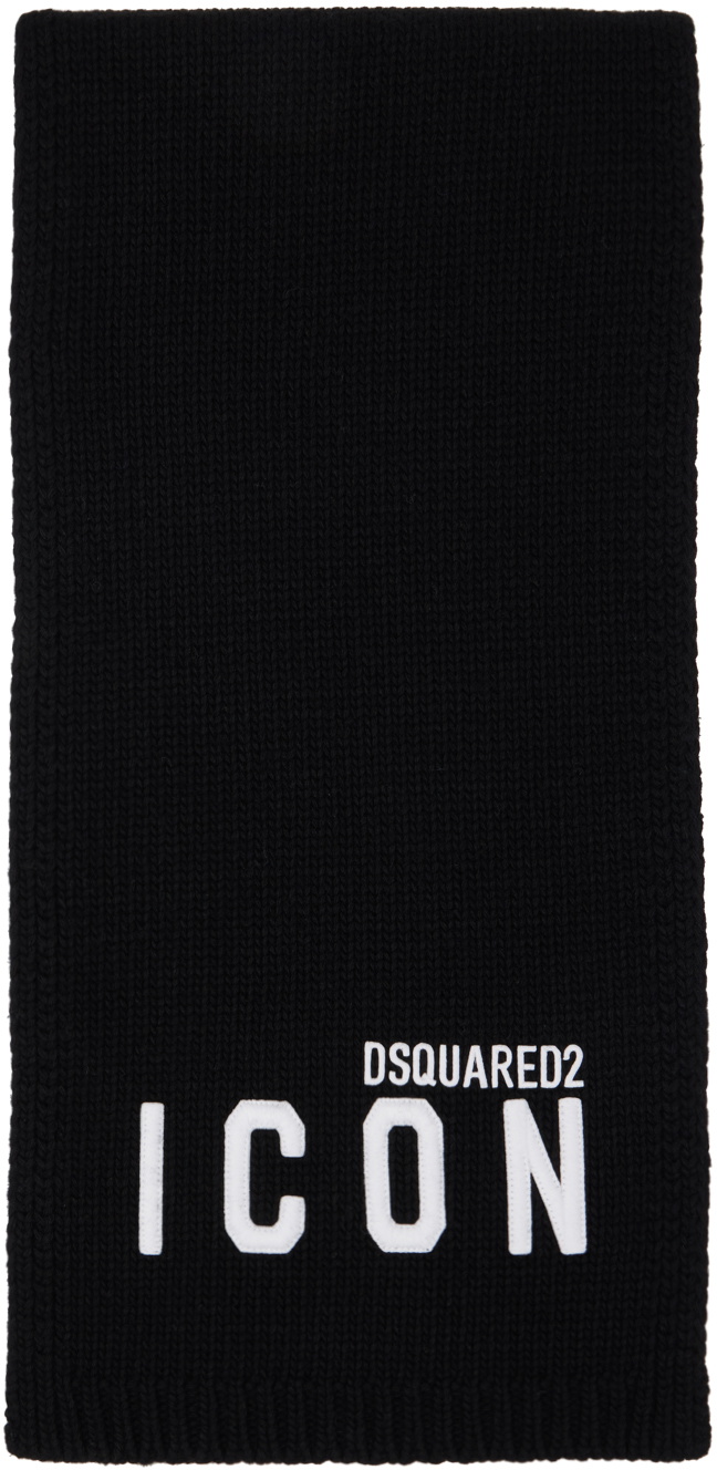 Dsquared2 Black Be Icon Scarf