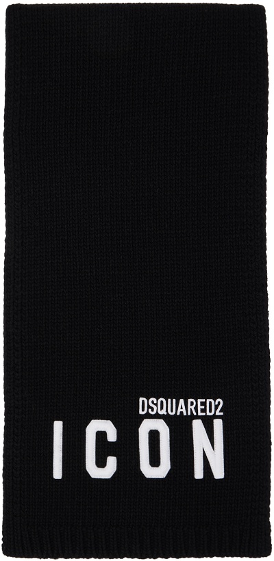 Photo: Dsquared2 Black Be Icon Scarf