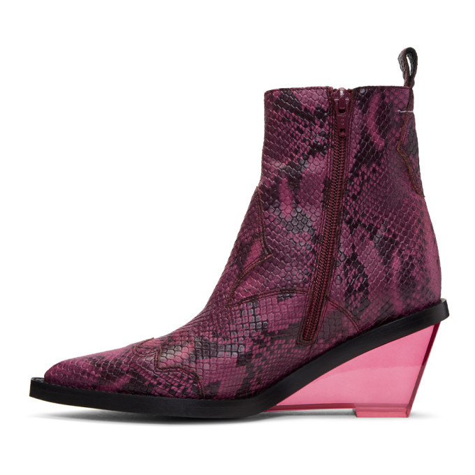 Pink hot sale wedge booties