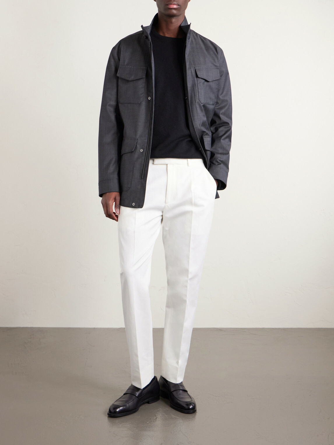 Zegna - Cotton and Linen-Blend Trousers - White