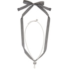 Miu Miu Silver Cat and Pearl Charm Necklace