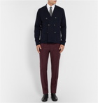 VALENTINO - Slim-Fit Wool and Mohair-Blend Trousers - Burgundy