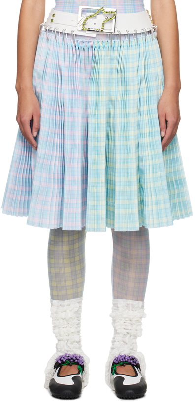 Photo: Chopova Lowena Pink & Yellow Lily Knee Midi Skirt