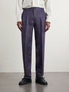Rubinacci - Straight-Leg Linen Trousers - Blue