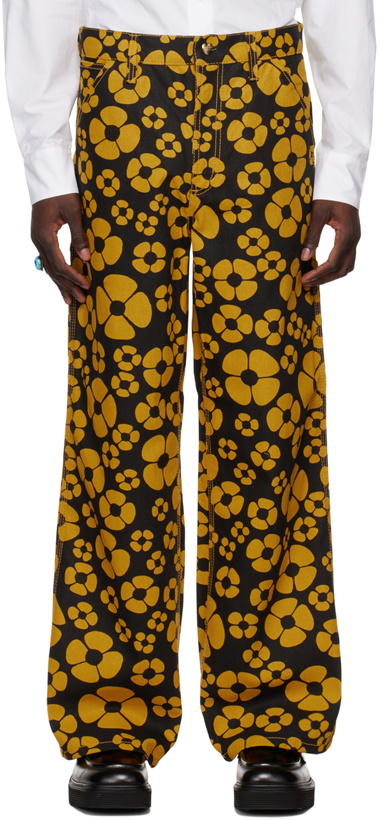Photo: Marni Black Carhartt WIP Edition Single Knee Trousers
