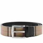 Burberry Men's Gray Check Belt in Archive Beige