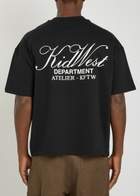 Kidwest Script Logo-print Cotton T-shirt Black