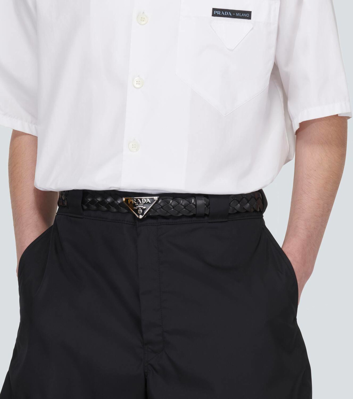 PRADA woven leather belt Prada Men main image 2