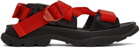 Alexander McQueen Red & Black Tread Sandals