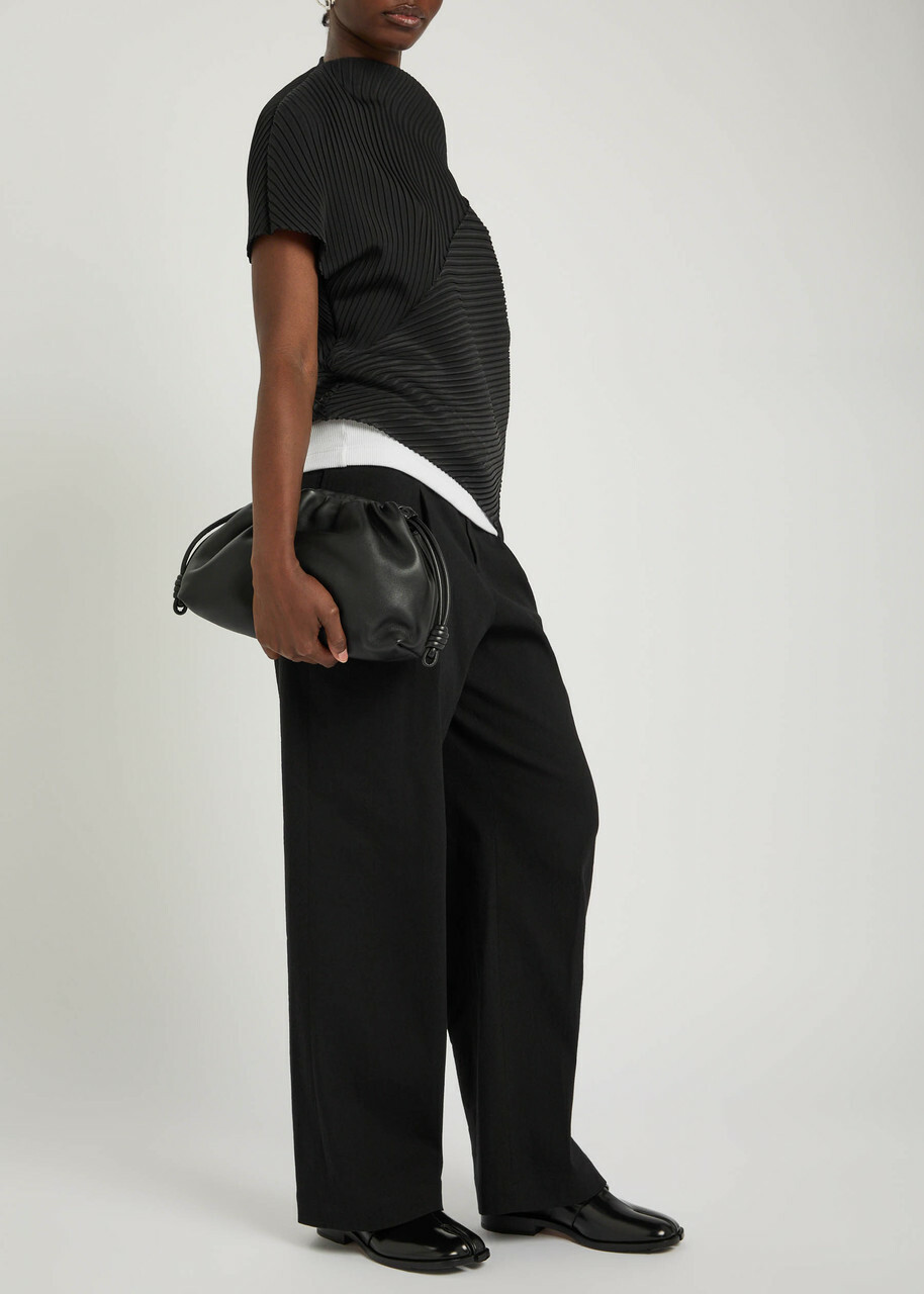 Issey Miyake Pleated Woven Trousers Black