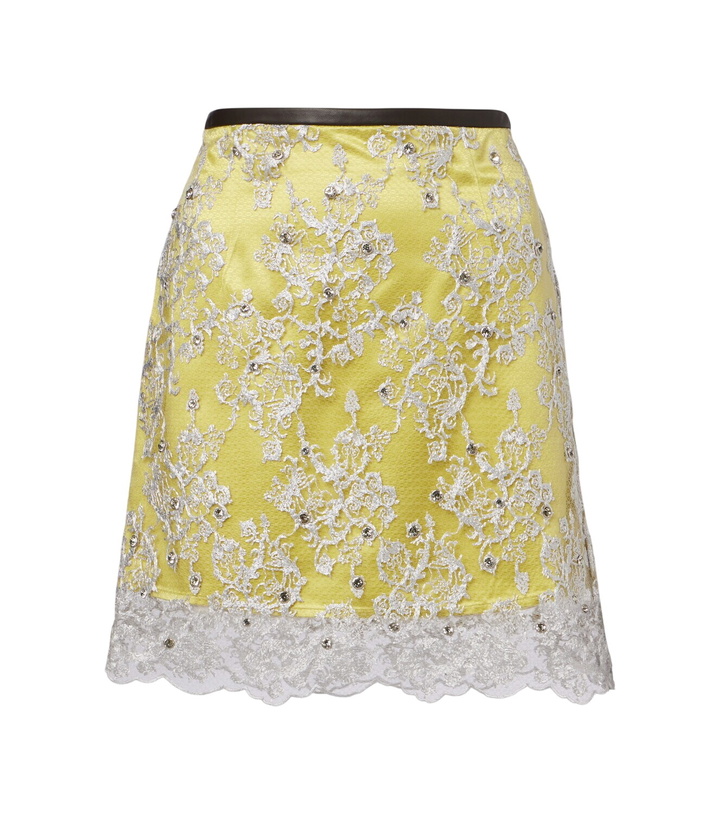 Photo: Jacques Wei Embellished lace miniskirt