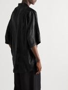 Acne Studios - Oversized Convertible-Collar Satin-Jacquard Shirt - Black