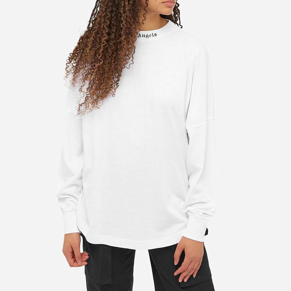 【PALPAL】 PALPAL LOGO L/S TEE White Palm Angels Women's Long Sleeve Classic Logo T-Shirt in