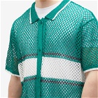 F/CE. Men's Mesh Knitted Short Sleeve Shirt in Green