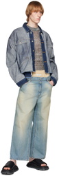 JieDa Indigo Double Waist Jeans