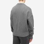 AMI Men's A Heart Cardigan in Heather Grey/Red