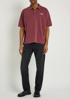 Acne Studios Logo-embroidered Cotton Polo Shirt Red