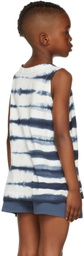 Repose AMS Kids White & Blue Tie Dye Tank Top