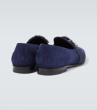 Manolo Blahnik Carlton embellished suede loafers