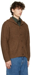 AURALEE Brown Wide Rib Cardigan