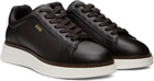 BOSS Brown Leather Sneakers