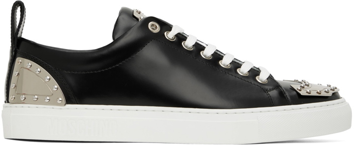 Photo: Moschino Black Leather Sneakers