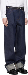 Charles Jeffrey LOVERBOY Navy Knitted Pocket Loose Fit Jeans