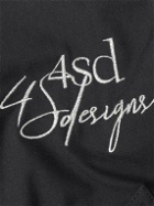 4SDesigns - Logo-Embroidered Striped Cotton-Blend Canvas Bomber Jacket - Black