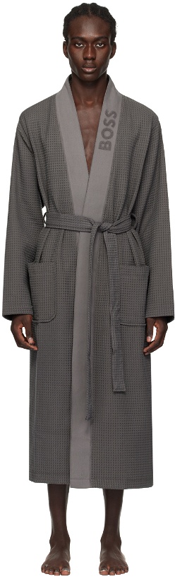 Photo: BOSS Gray Jacquard Robe
