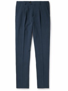 Brunello Cucinelli - Slim-Fit Pleated Linen Trousers - Blue