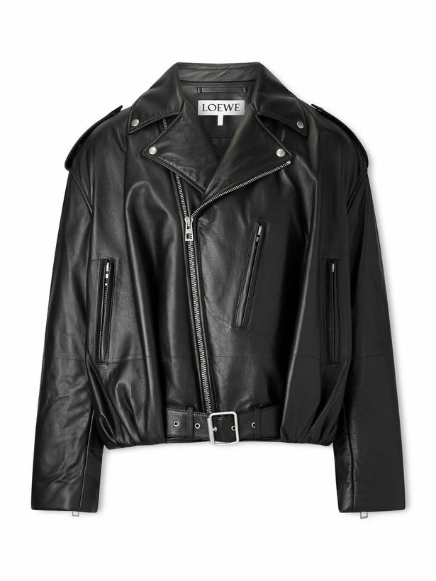 Photo: LOEWE - Belted Padded Leather Jacket - Black