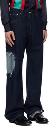 Edward Cuming Navy Circle Window Jeans
