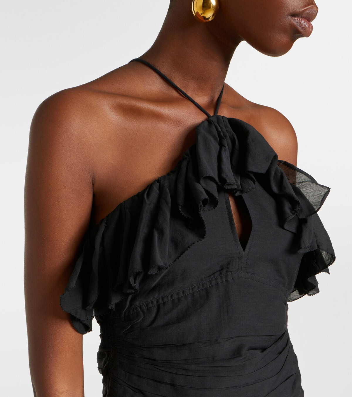 Marant Etoile Djimia halterneck cotton-blend voile top