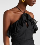 Marant Etoile Djimia halterneck cotton-blend voile top