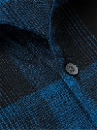 Calvin Klein Underwear - Logo-Embroidered Checked Cotton-Flannel Pyjama Shirt - Blue