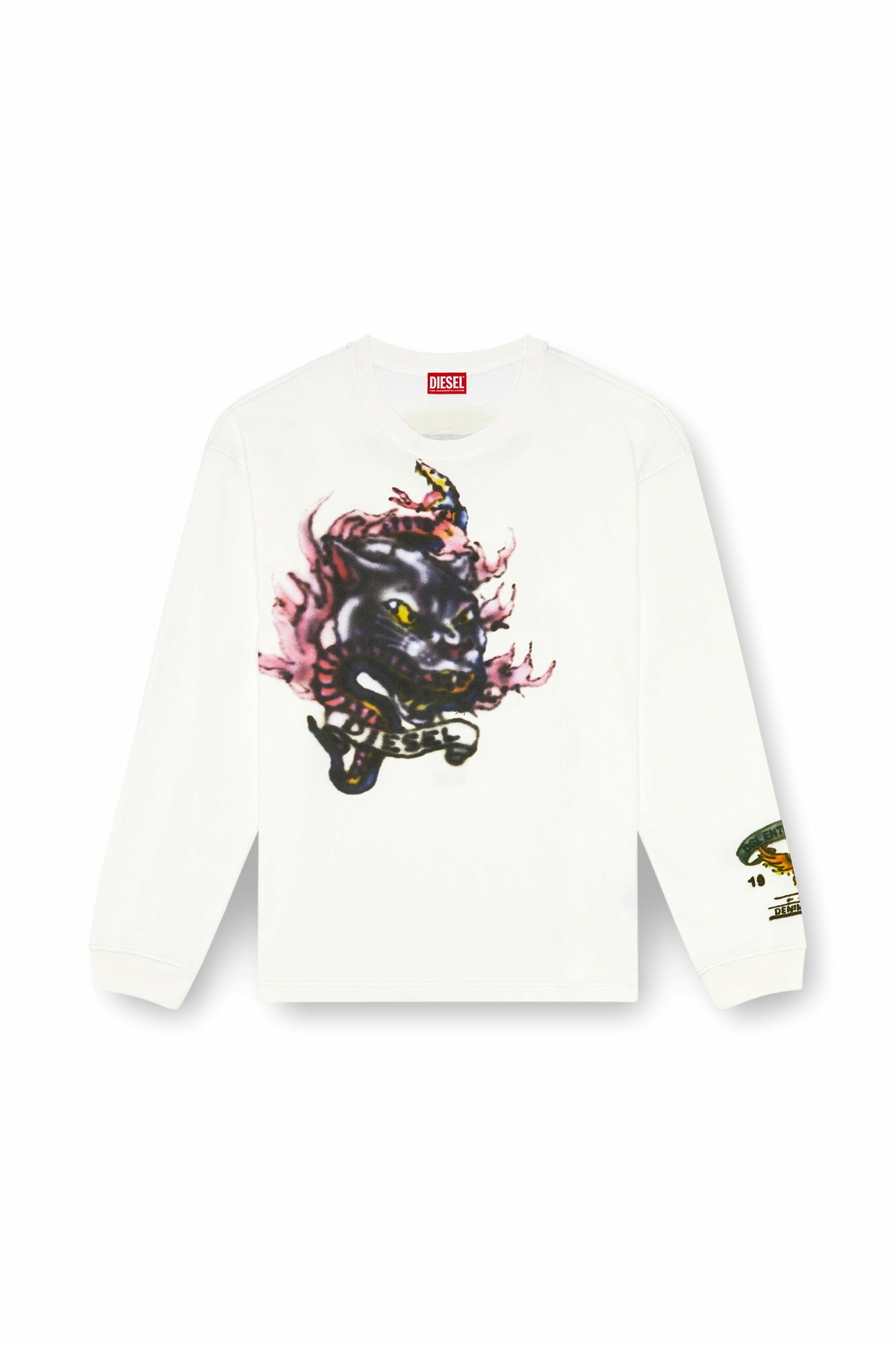 Diesel Long-sleeve T-shirt with blurry prints - T-Shirts Mens in 